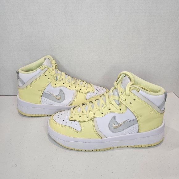Nike Dunk High Up Sneakers Women's Size 8.5 White Citron Coconut Milk - Picture 4 of 12